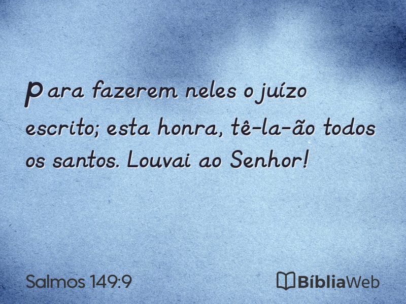 Salmos 149:9 em imagem para compartilhar