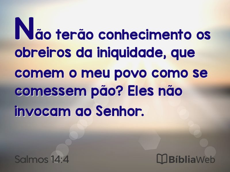 Salmos 14:4 em imagem para compartilhar