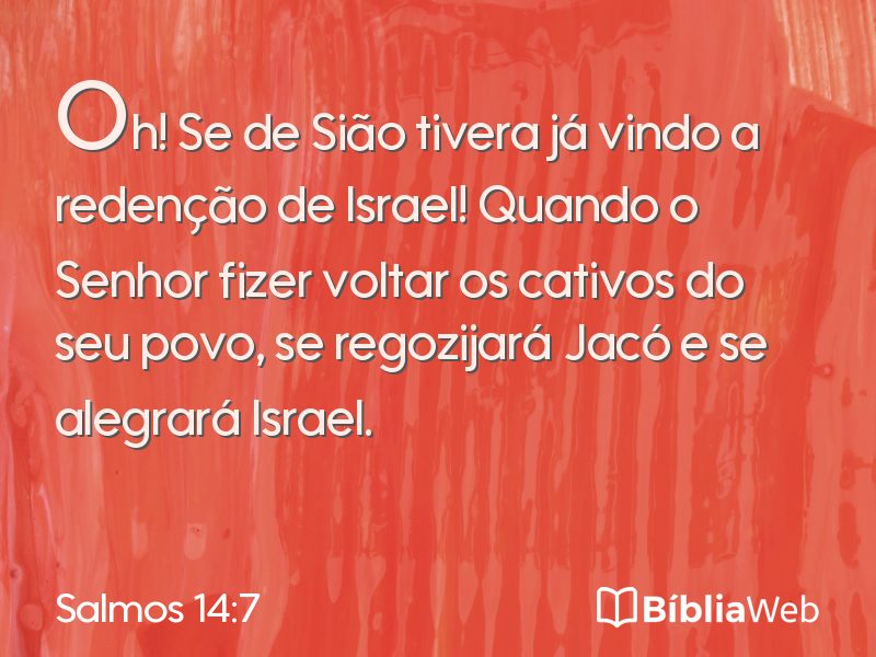 Salmos 14:7 em imagem para compartilhar