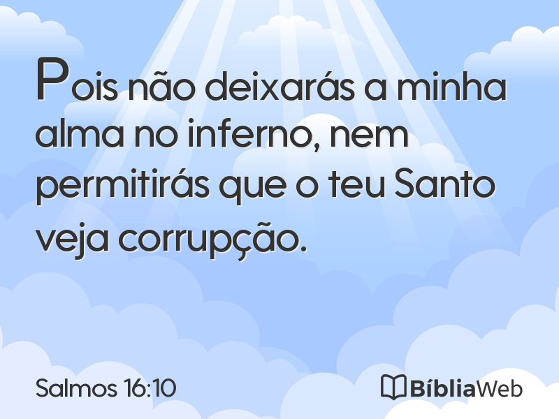Salmos 16:10 em imagem para compartilhar