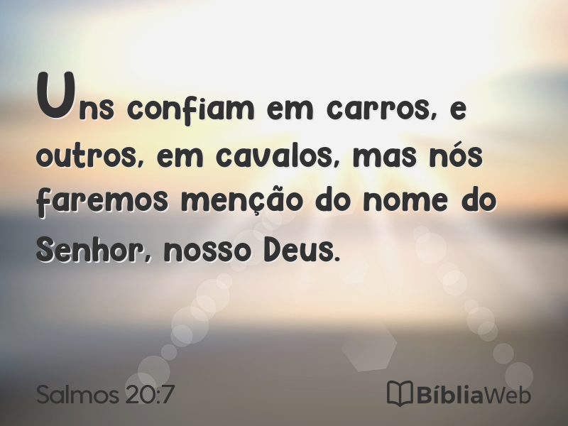 Salmos 20:7 em imagem para compartilhar