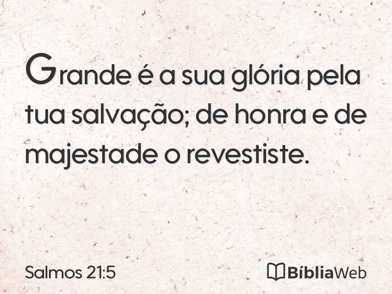Salmos 21:5 em imagem para compartilhar