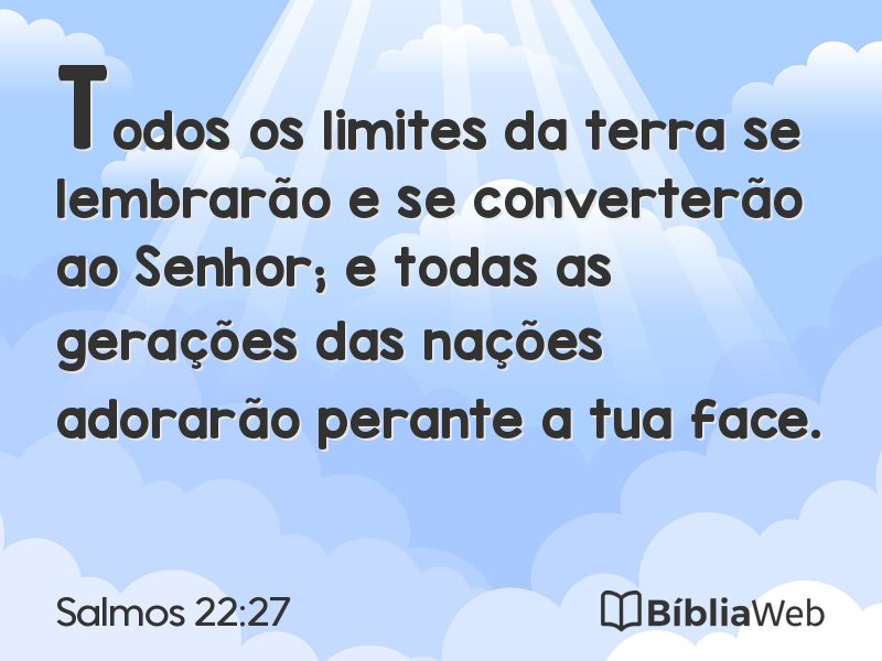 Salmos 22:27 em imagem para compartilhar