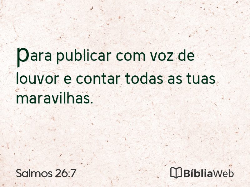Salmos 26:7 em imagem para compartilhar