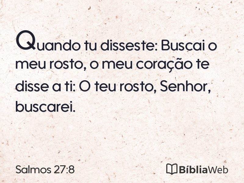 Salmos 27:8 em imagem para compartilhar