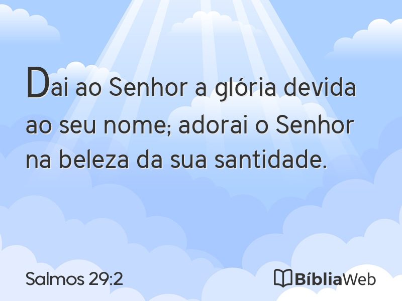Salmos 29:2 em imagem para compartilhar