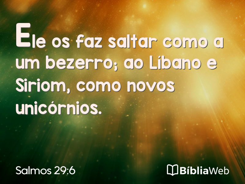 Salmos 29:6 em imagem para compartilhar