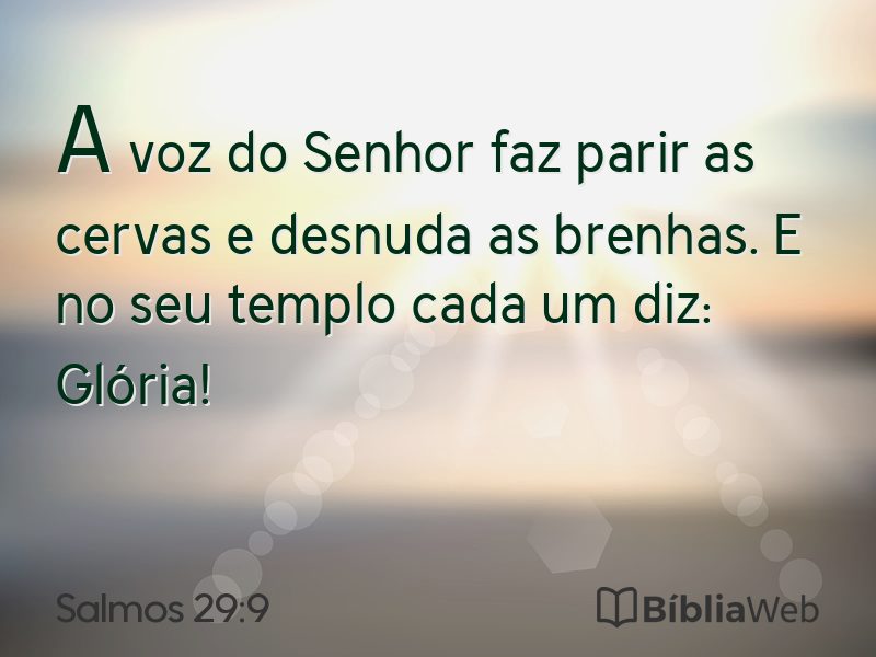 Salmos 29:9 em imagem para compartilhar