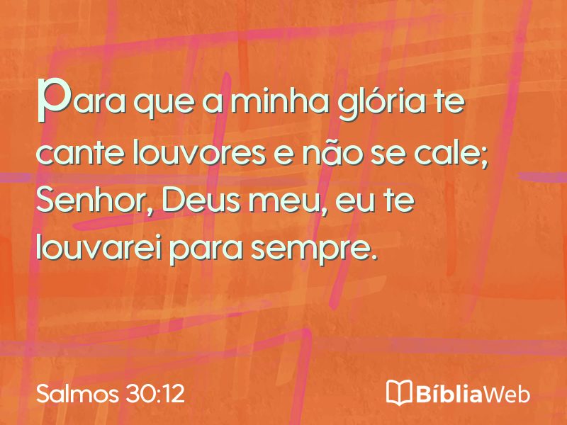 Salmos 30:12 em imagem para compartilhar