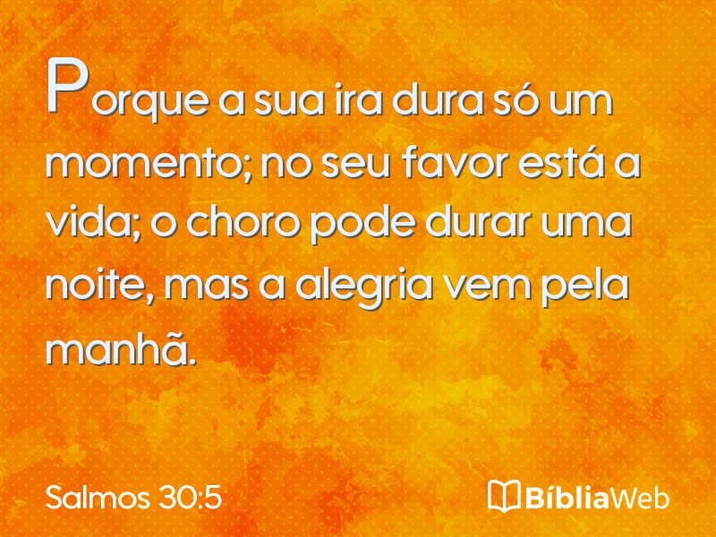 Salmos 30:5 em imagem para compartilhar