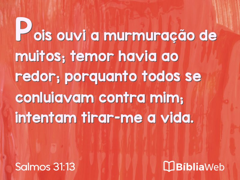 Salmos 31:13 em imagem para compartilhar