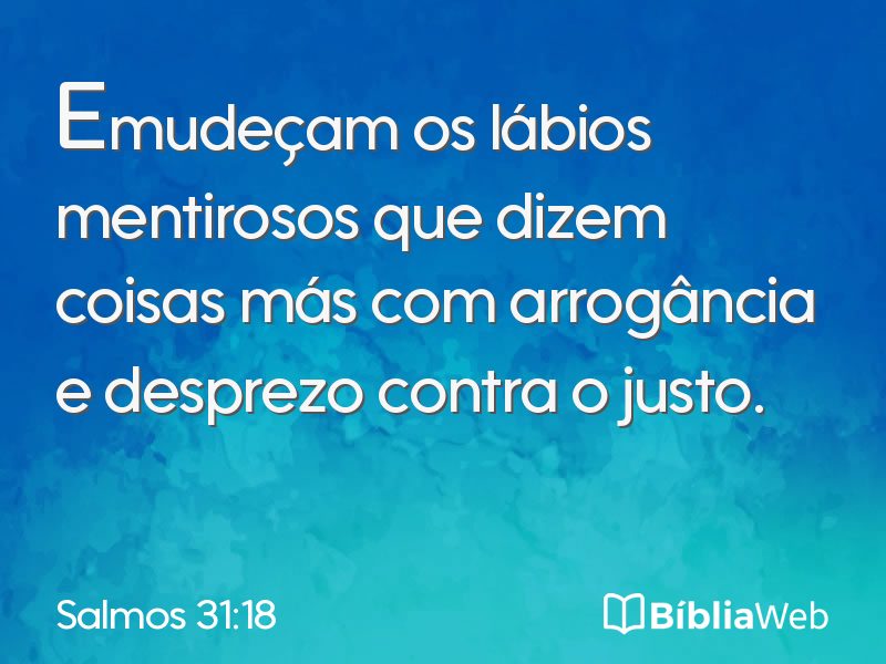Salmos 31:18 em imagem para compartilhar