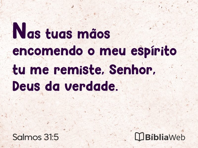 Salmos 31:5 em imagem para compartilhar