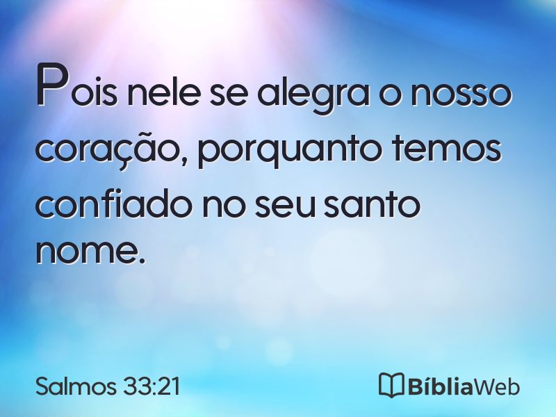 Salmos 33:21 em imagem para compartilhar