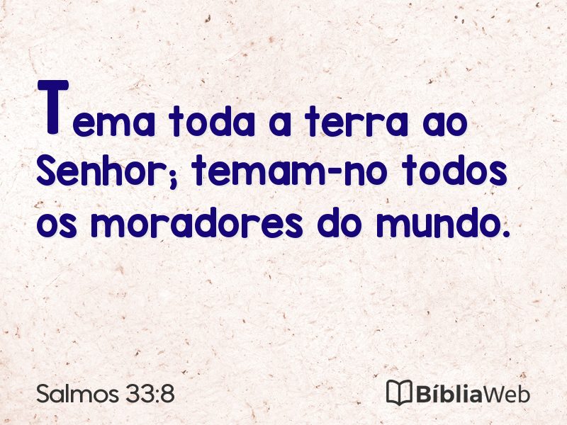 Salmos 33:8 em imagem para compartilhar