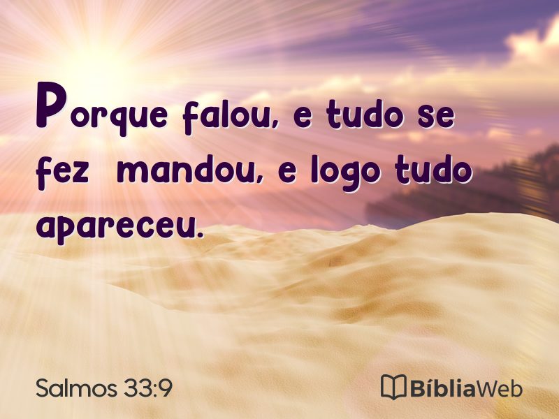 Salmos 33:9 em imagem para compartilhar