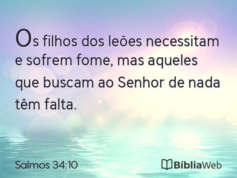 Salmos 34:10 em imagem para compartilhar