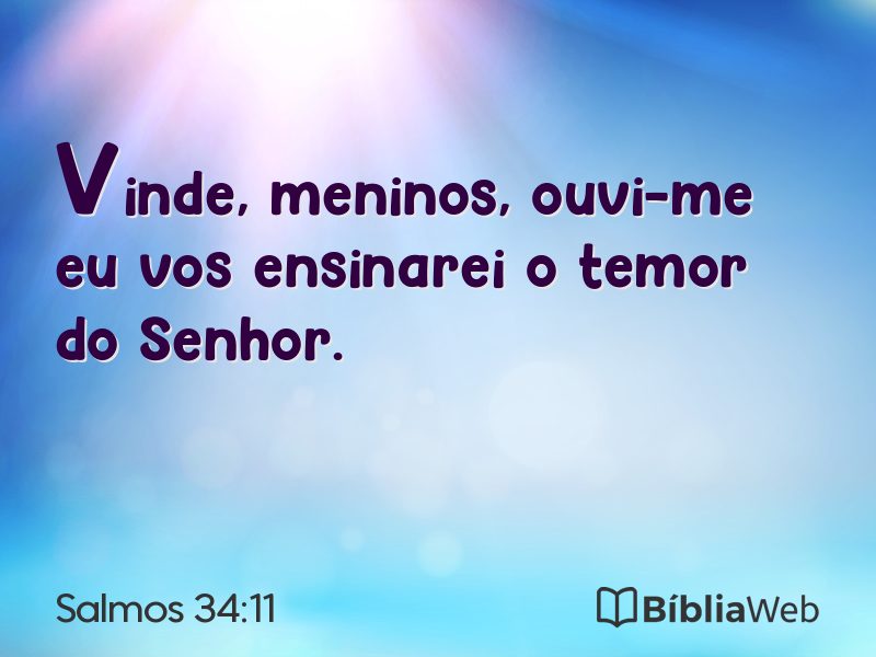Salmos 34:11 em imagem para compartilhar
