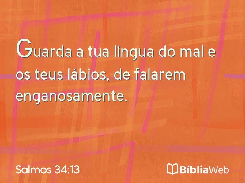 Salmos 34:13 em imagem para compartilhar