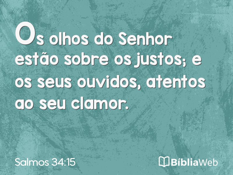Salmos 34:15 em imagem para compartilhar