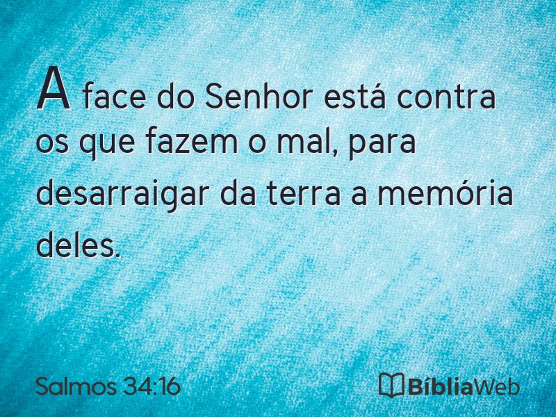 Salmos 34:16 em imagem para compartilhar
