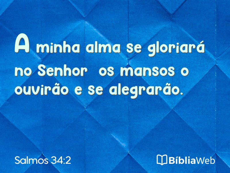 Salmos 34:2 em imagem para compartilhar