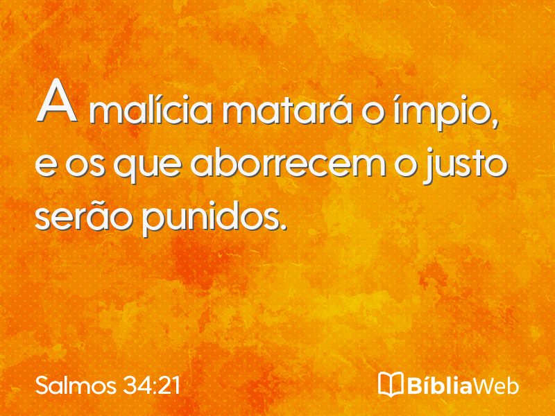 Salmos 34:21 em imagem para compartilhar