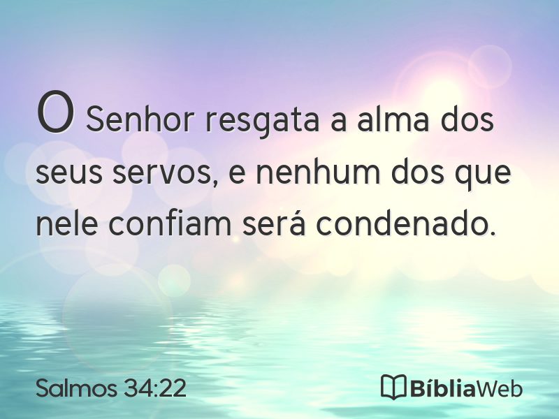 Salmos 34:22 em imagem para compartilhar