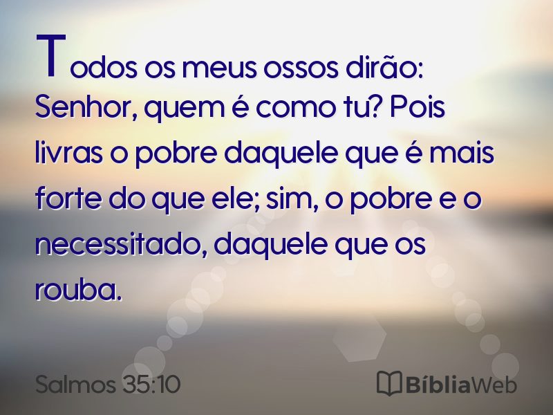 Salmos 35:10 em imagem para compartilhar