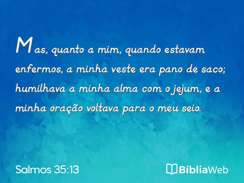 Salmos 35:13 em imagem para compartilhar
