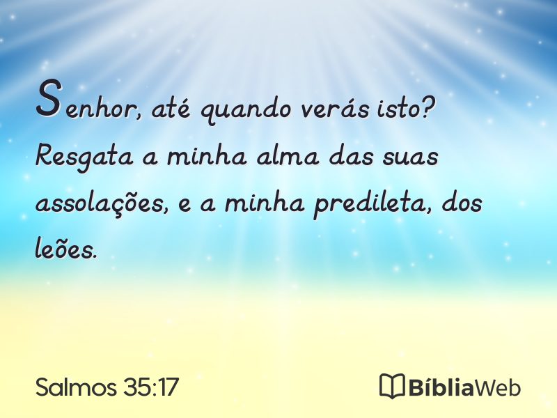 Salmos 35:17 em imagem para compartilhar