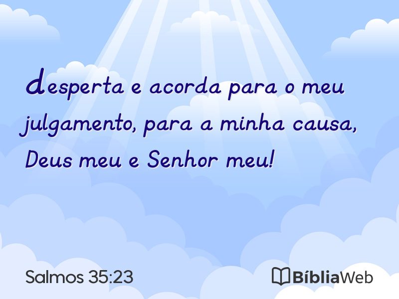 Salmos 35:23 em imagem para compartilhar