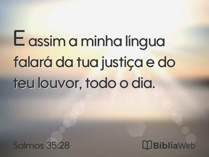 Salmos 35:28 em imagem para compartilhar