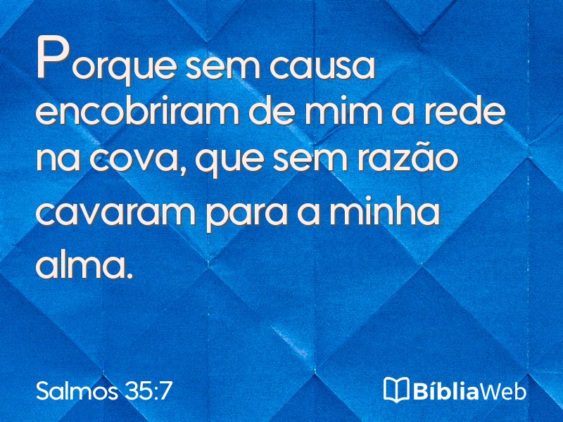 Salmos 35:7 em imagem para compartilhar
