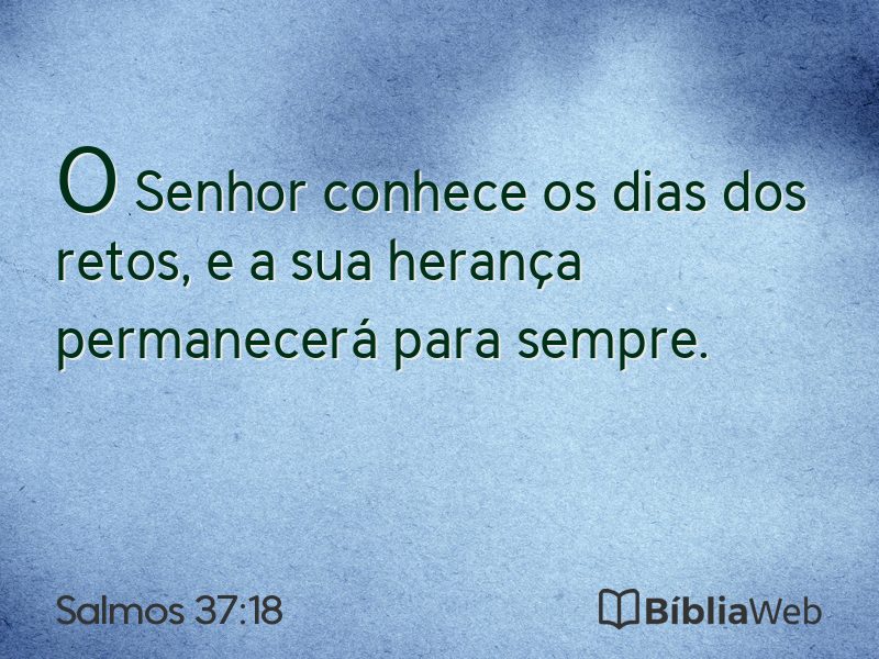 Salmos 37:18 em imagem para compartilhar