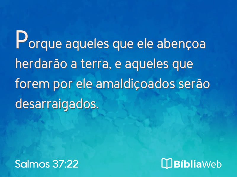 Salmos 37:22 em imagem para compartilhar