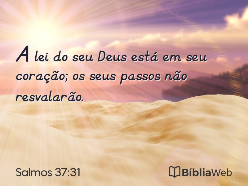 Salmos 37:31 em imagem para compartilhar