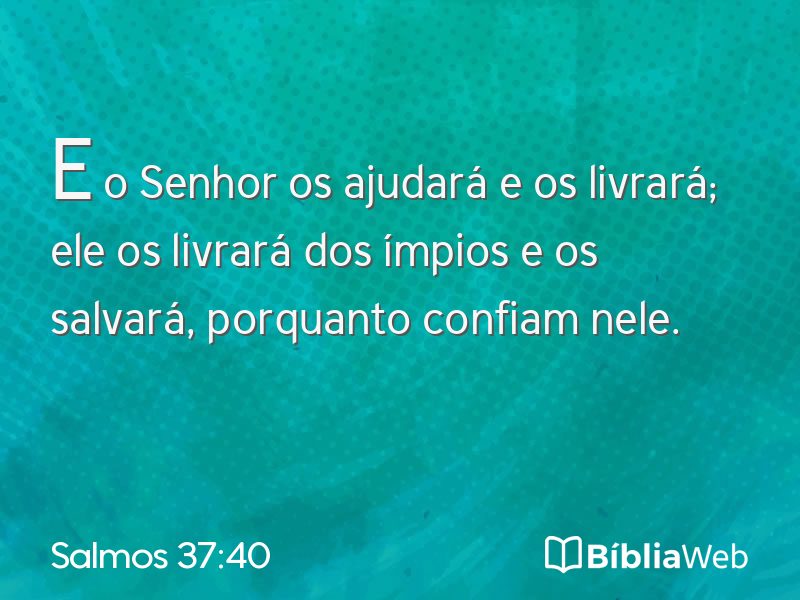 Salmos 37:40 em imagem para compartilhar