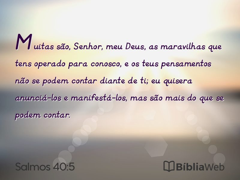 Salmos 40:5 em imagem para compartilhar