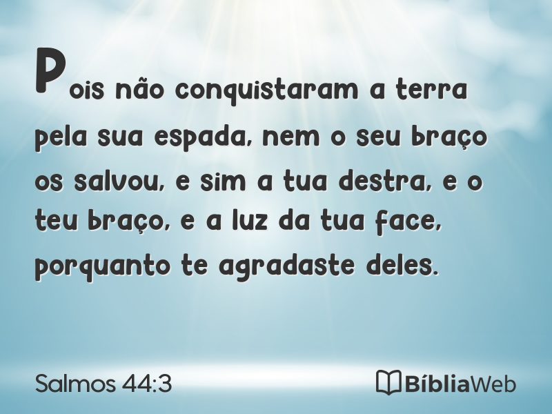 Salmos 44:3 em imagem para compartilhar