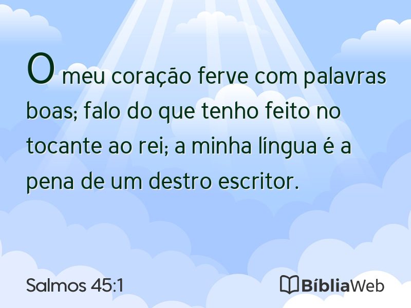 Salmos 45:1 em imagem para compartilhar