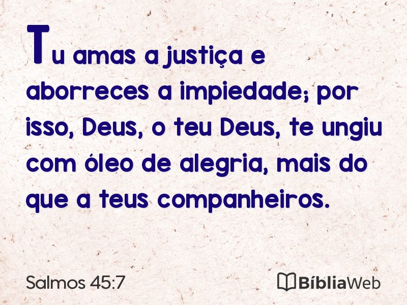 Salmos 45:7 em imagem para compartilhar