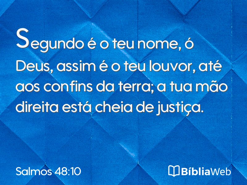 Salmos 48:10 em imagem para compartilhar