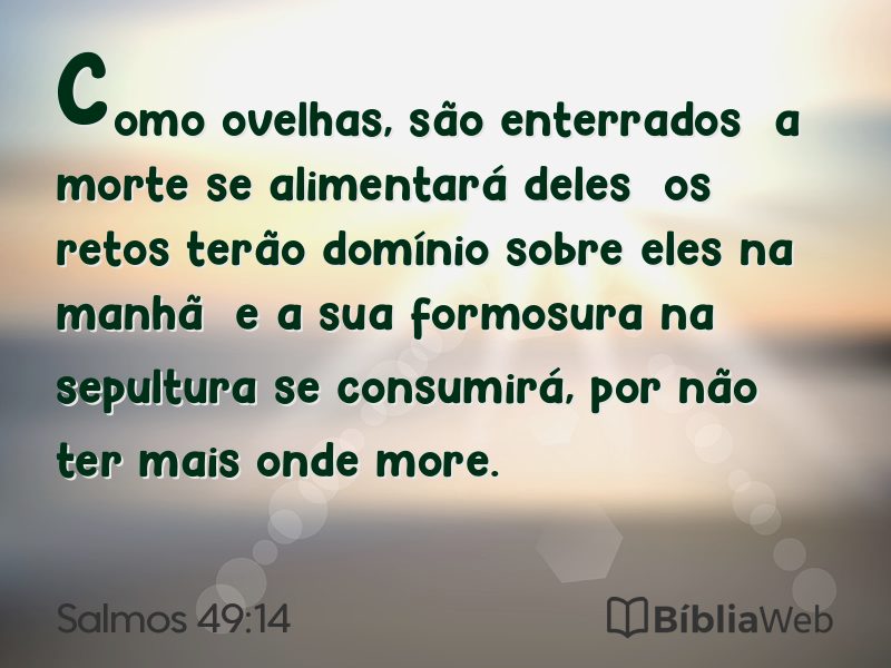 Salmos 49:14 em imagem para compartilhar