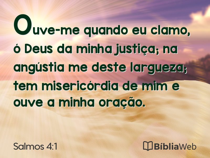 Salmos 4:1 em imagem para compartilhar