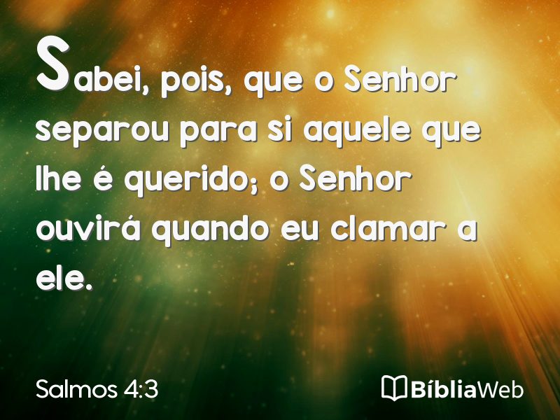 Salmos 4:3 em imagem para compartilhar
