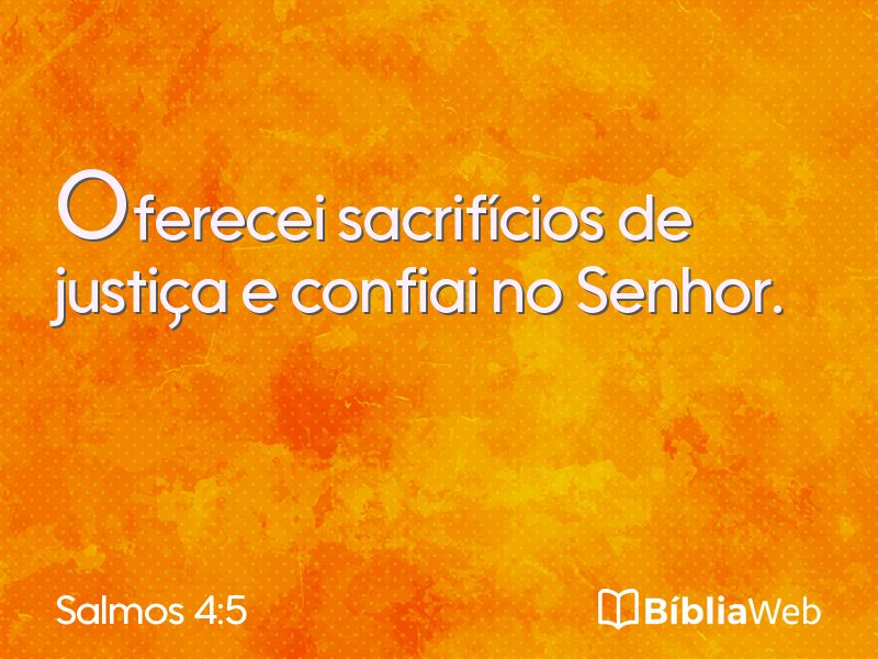 Salmos 4:5 em imagem para compartilhar