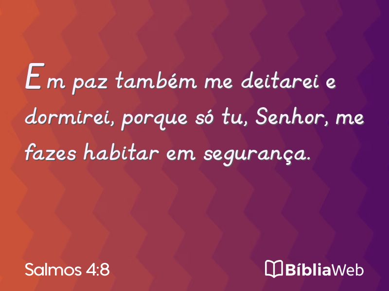 Salmos 4:8 em imagem para compartilhar