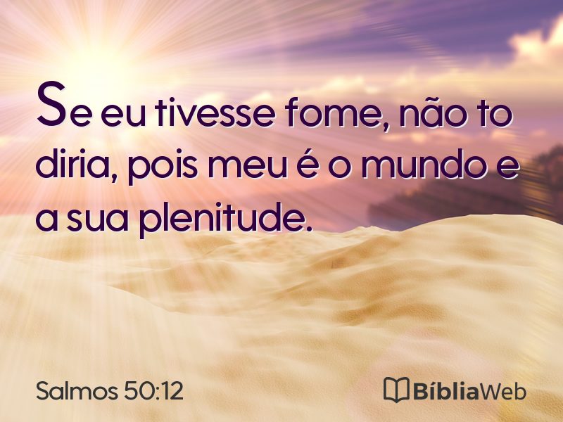 Salmos 50:12 em imagem para compartilhar