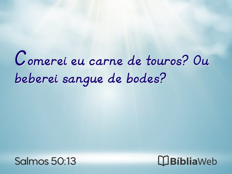 Salmos 50:13 em imagem para compartilhar